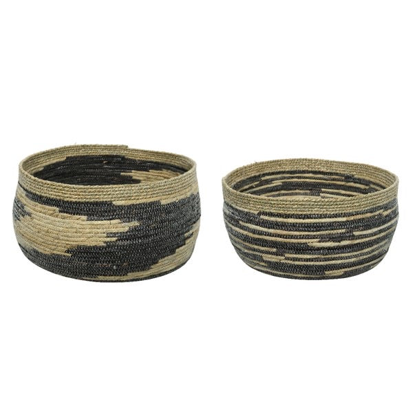 Natural Black Jute Basket