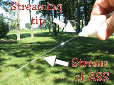 Liquid ASS streaming tip