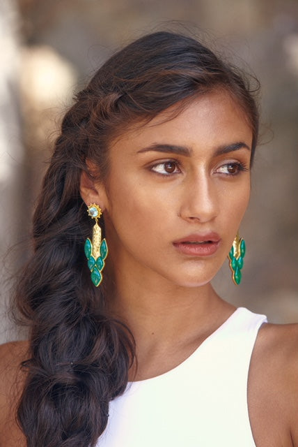 zara turquoise earrings