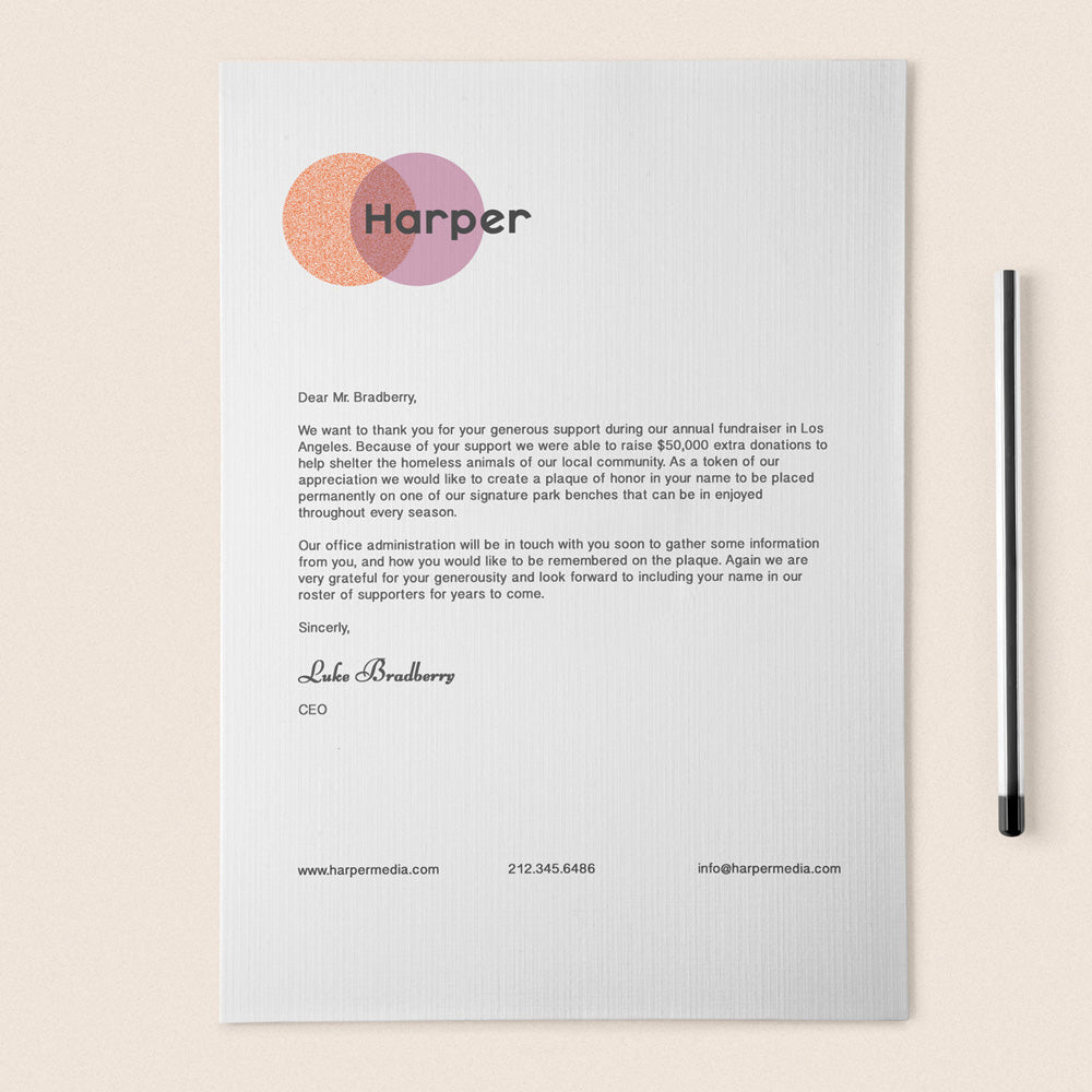 Linen Company Letterhead | Tower Press