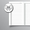 BOW LIST Printed Personal Travelers Notebook Inserts | TN Insert | Foxy Fix 4 Insert | Chic Sparrow Inserts | Bow Inserts | Notes Page