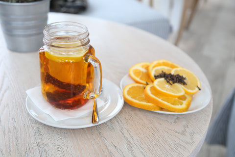 Rooibos tea with lemon for relaxation