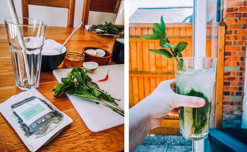 Tropical Mint Cooler Green Tea mocktail