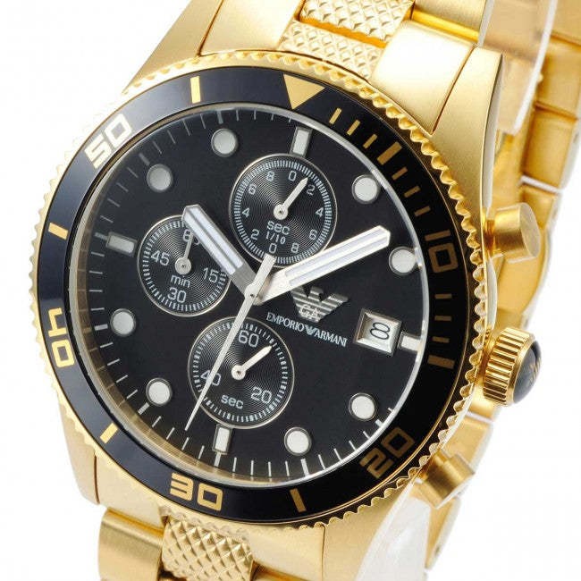 armani gold plated mens watch