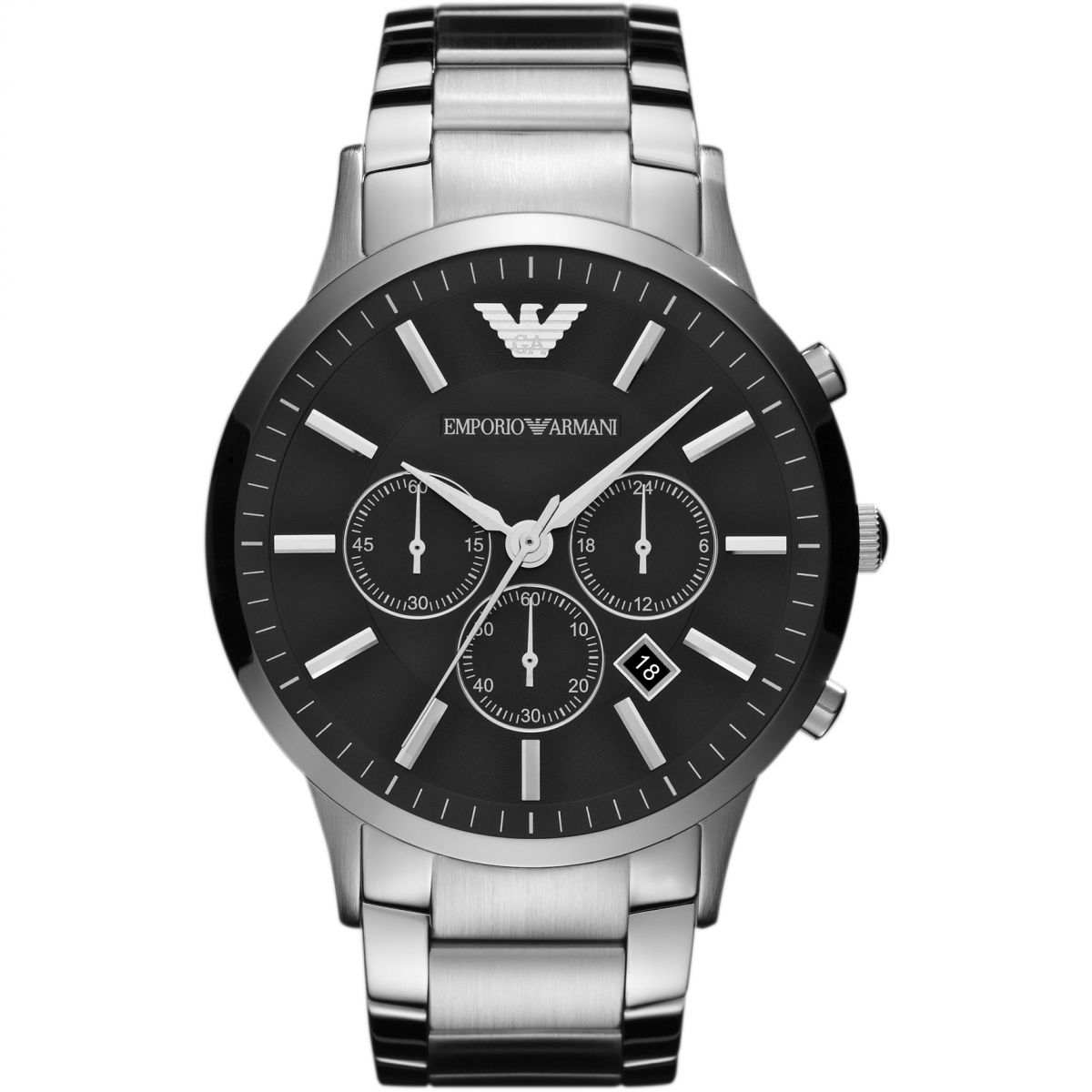 armani chronograph watch black