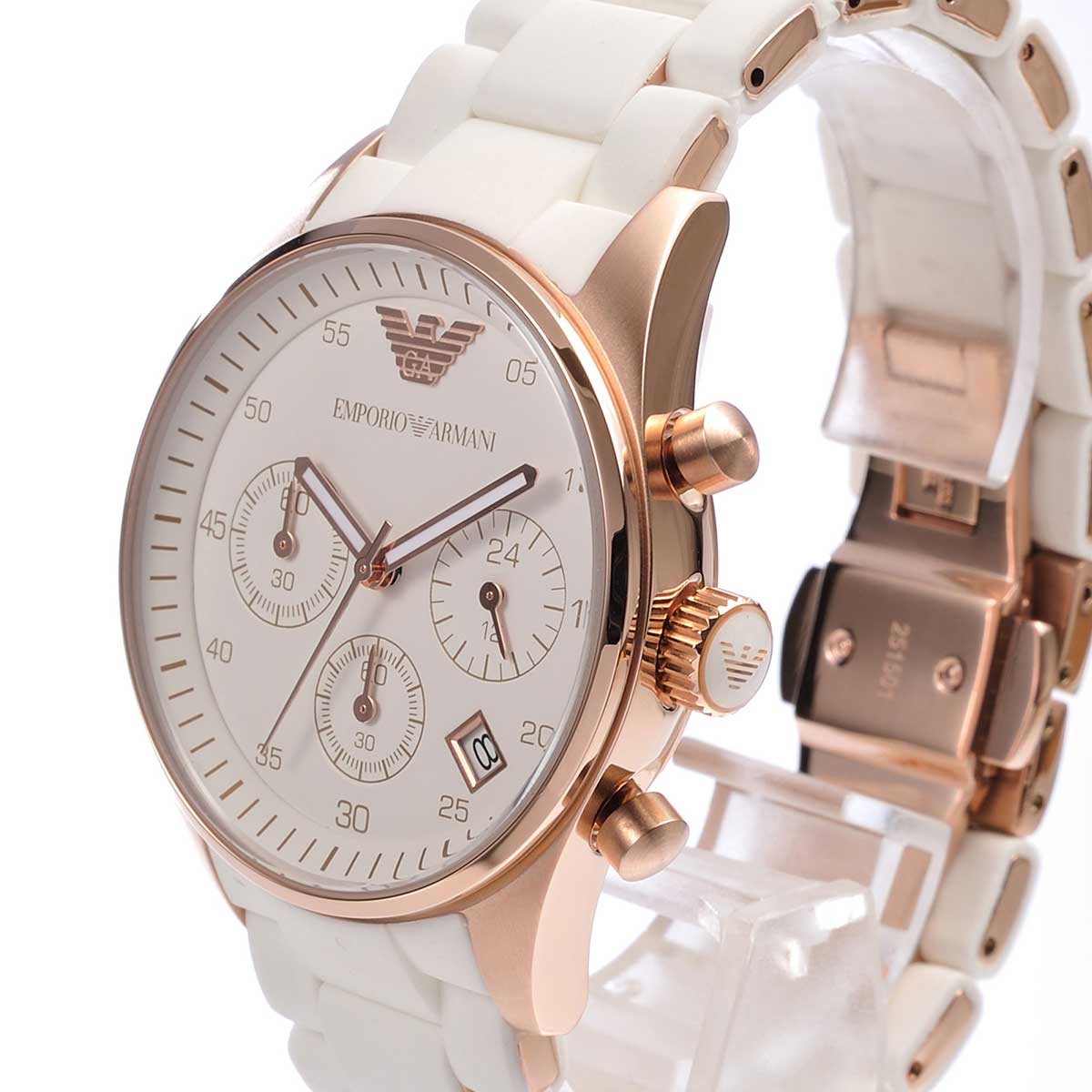 emporio armani ar5920 ladies white tazio watch