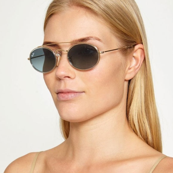 ray ban oval double bridge sunglasses