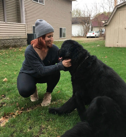 Adopted dog and new owner