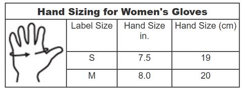 Lincoln Electric Women's glove sizing chart