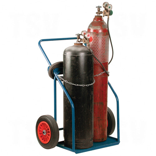 Dual Gas Cylinder Cart HD Rubber Wheels Canada Welding Supply