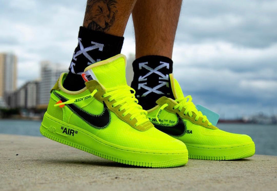 off white volt af1 on feet