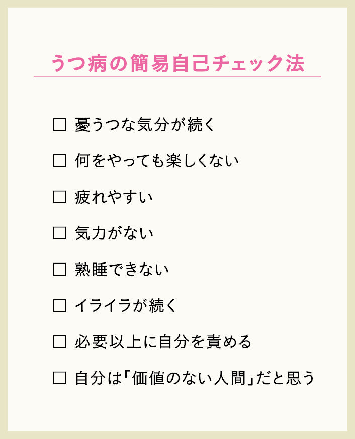 うつ病の簡易自己チェック法