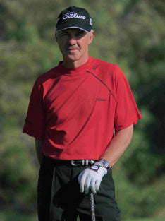 Pete Cowen, Profile photo in red shirt and black cap