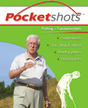 Light green pocketshots putting fundamentals front cover with Harold Swash in a white shirt