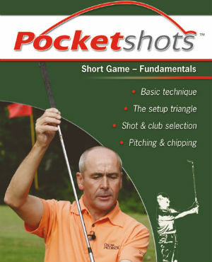 Dark green pocketshots short game fundamentals front cover with Keith Williams in orange shirt