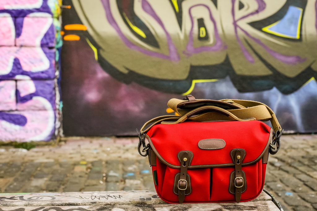 Billingham Hadley Small Pro Camera Bag in Burgundy Canvas and Chocolate Leather - Photo by Mandy Charlton