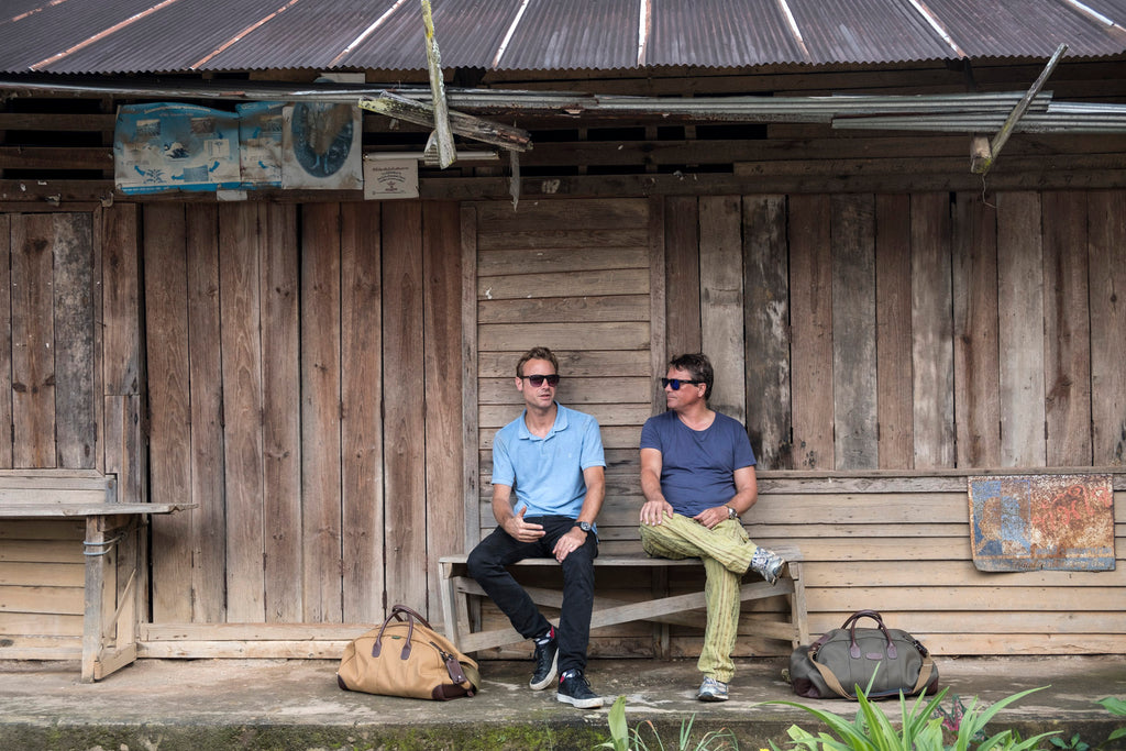 Charley Speed and Russ Malkin with their Billingham Weekenders in Thailand.