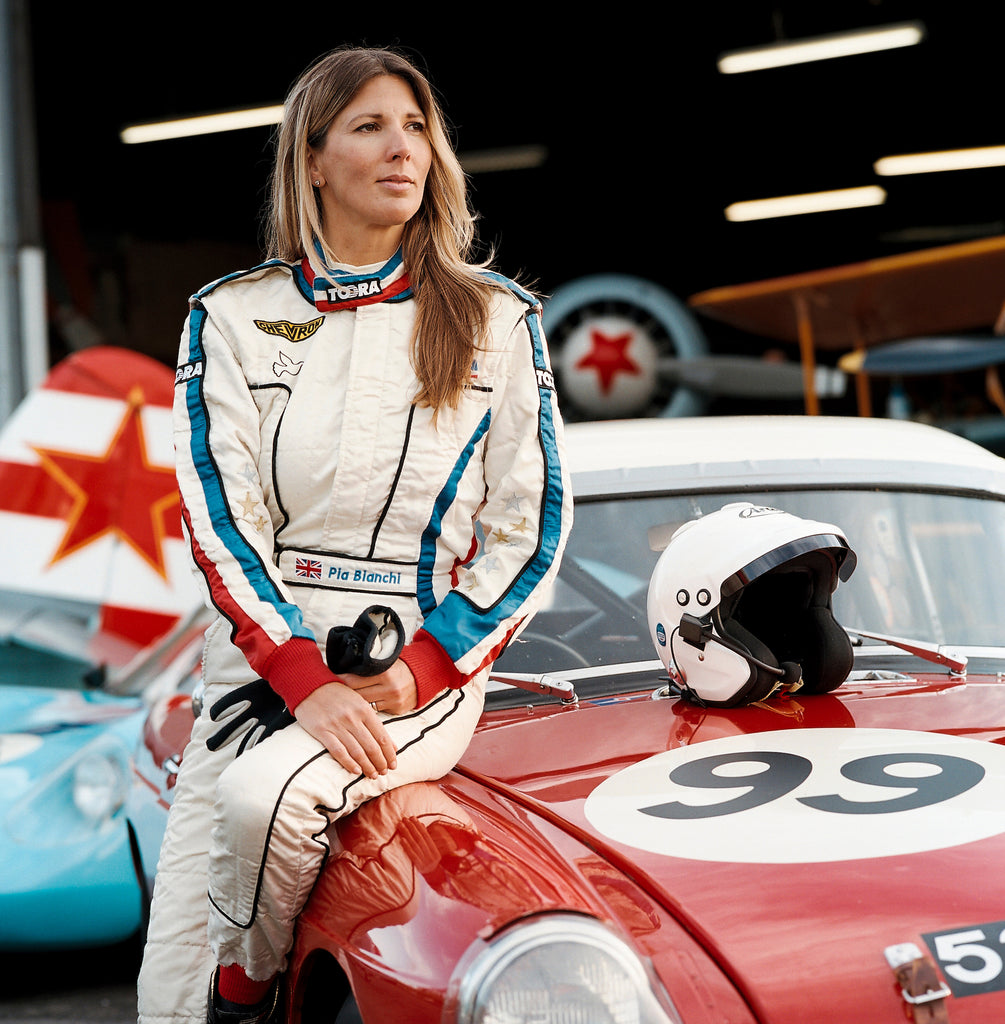 Pia Bianchi - female racing driver and pilot. Photo by Lara Platman