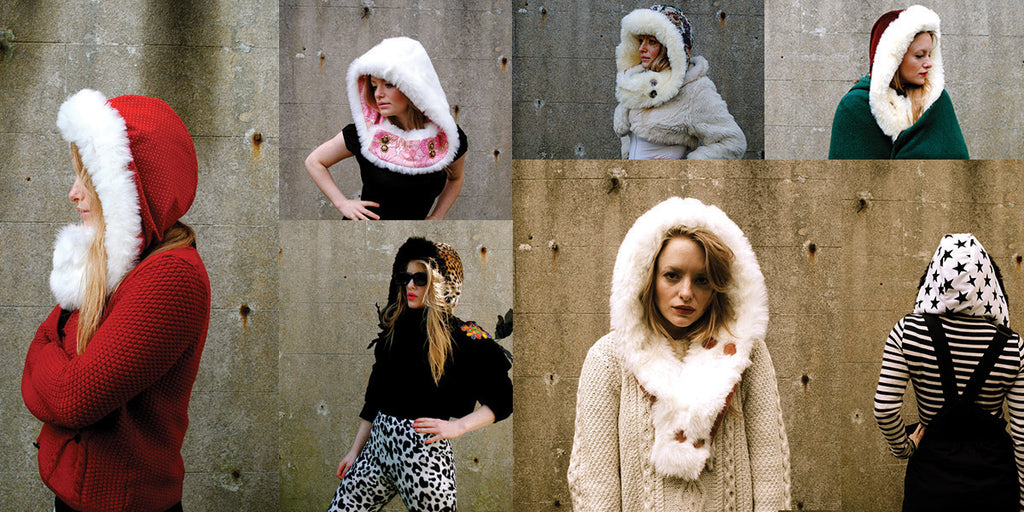 Beksie wearing a selection of fur hoods - Beksies Boutique Autumn Winter 2011