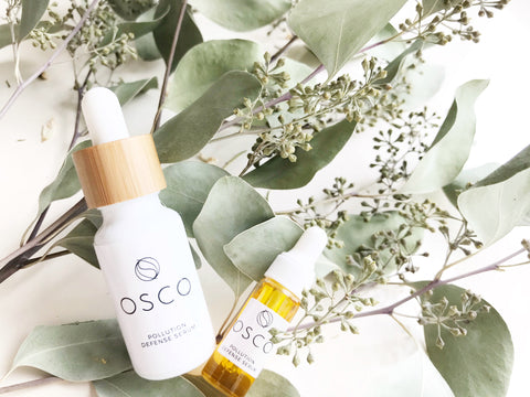 osco pollution defense serum, antipollution skincare, HK natural skincare, simple logo design, organic skincare, coyran