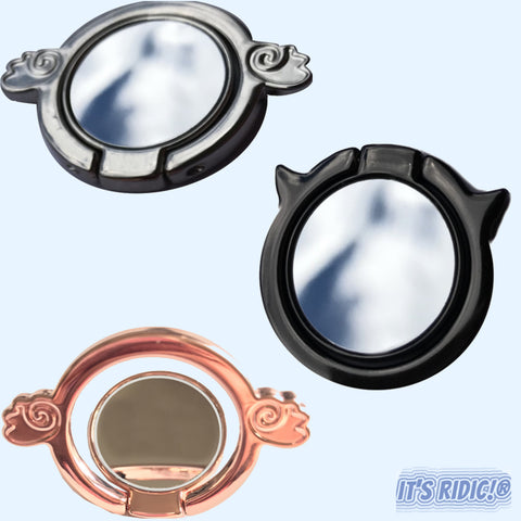 Silver, Gun Metal, or Rose Gold Mirror Ring Cell kickstand / Holder