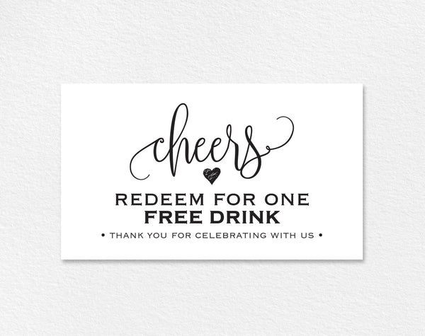 Free Drink Ticket Template Wedding Printable Drink Ticket Wedding Te Bliss Paper Boutique