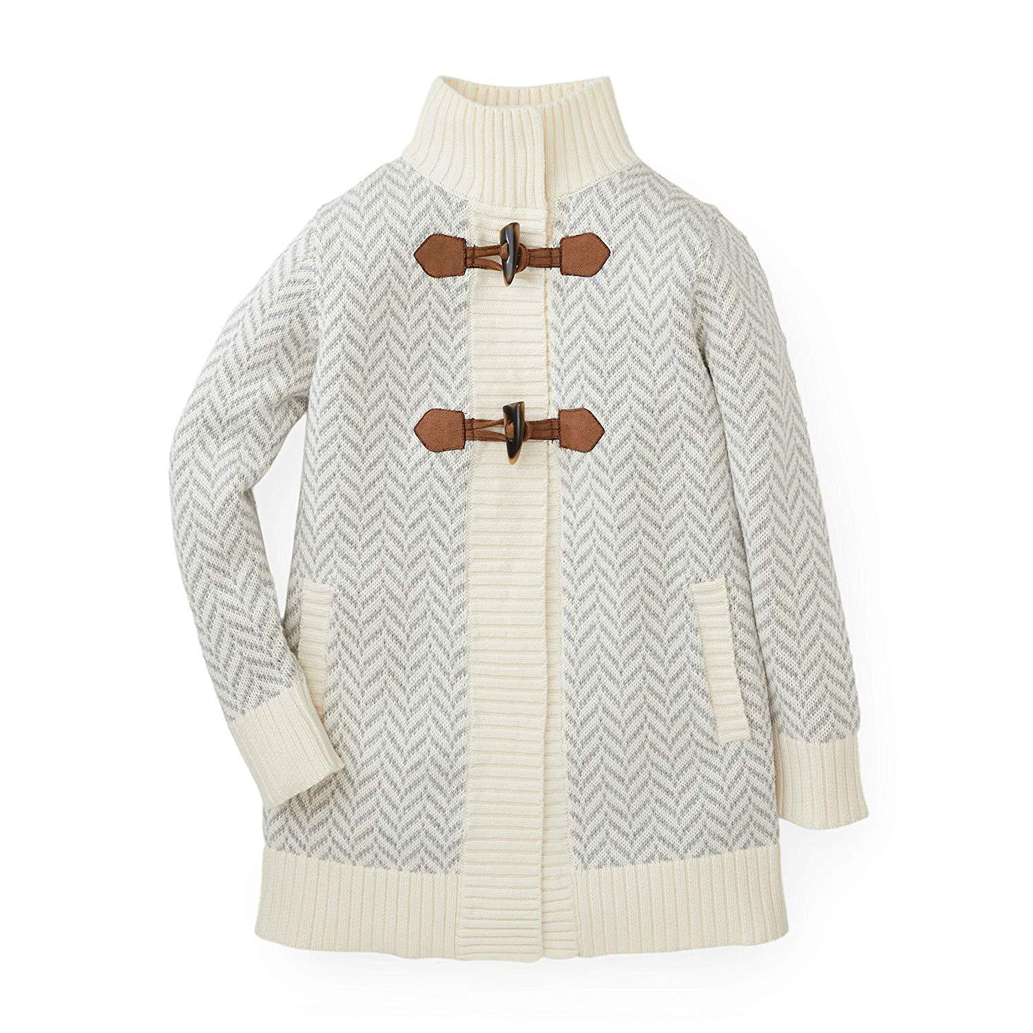 Hope /& Henry Girls/' Long Sleeve Fancy Cardigan Sweater with Stripe Trim