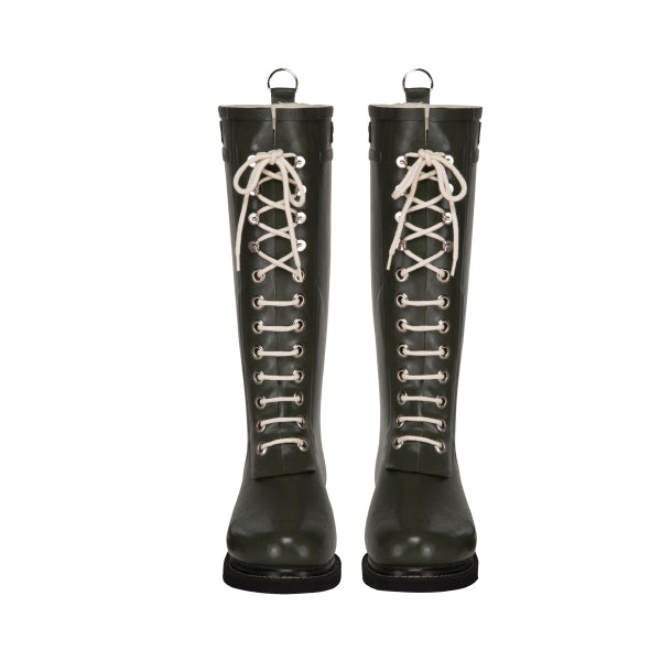 ILSE JACOBSEN - Mid Lace-Up Gumboot Army