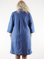 ROGUE LINEN - Taupo Dress -Blue Melange