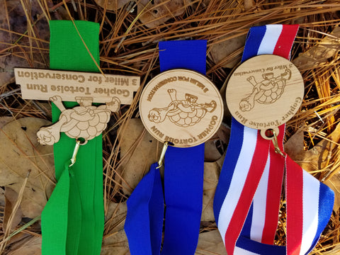 wooden race medals