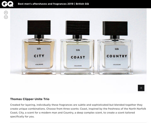 British GQ choose Thomas Clipper as one of their favourite fragrances in 2019