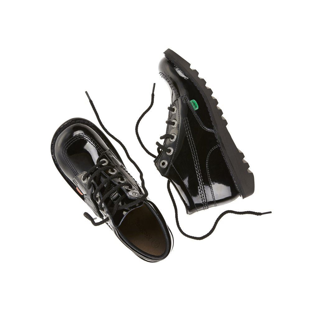 Kickers Youth Kick Hi Black Patent KF0000579BXW UK 3-6