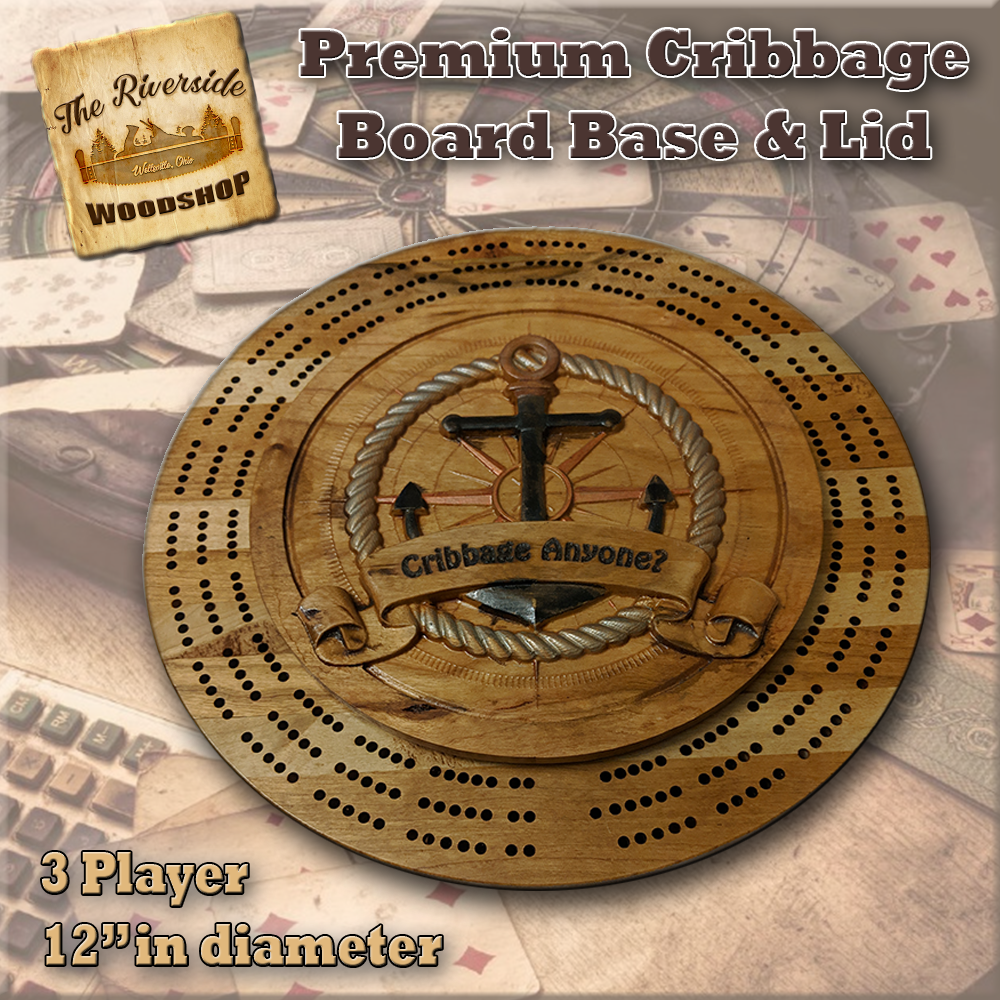 Premium Nautical Anchor Cribbage Board The Riverside Woodshop