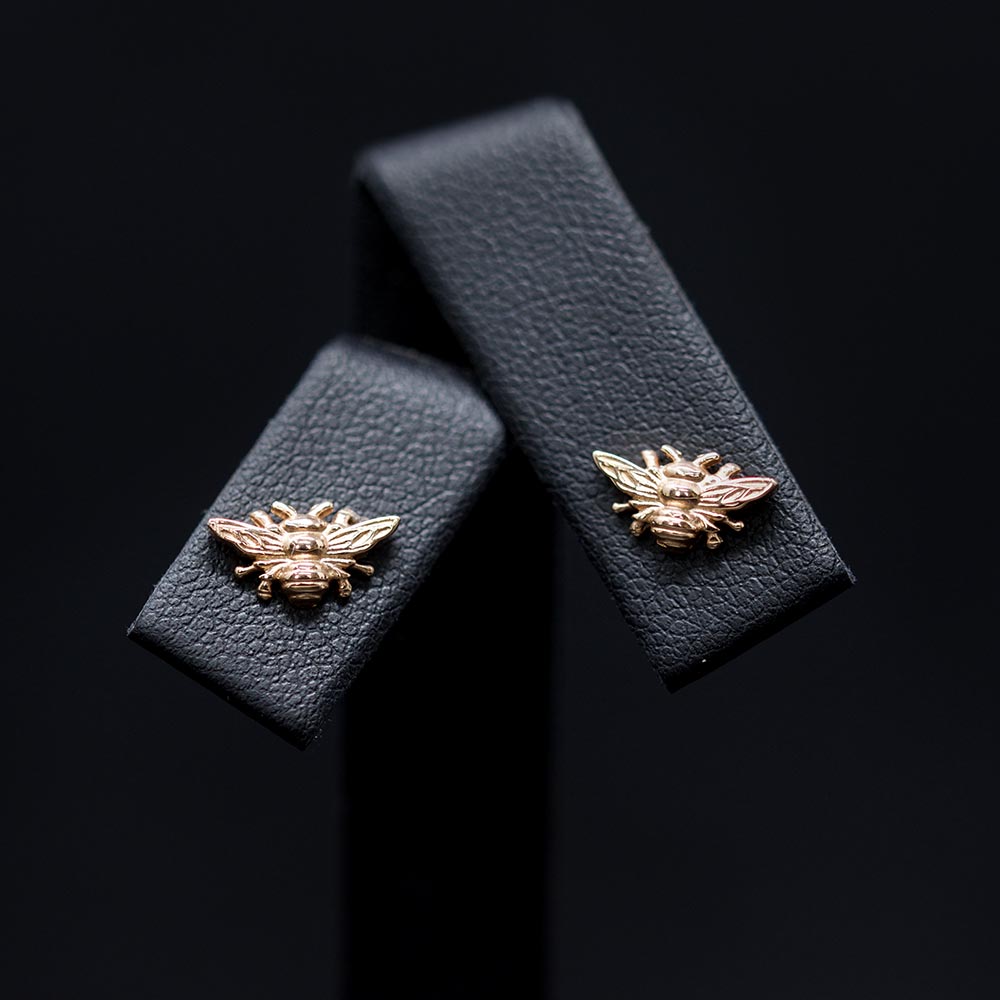 Nouveau Jewellers Manchester | 9ct Rose Gold Manchester Bee Studs