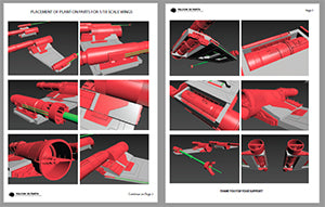 Placement of Plant-on Parts for 1/18 scale Hasbro Hero X-Wing Plant-on Parts Upgrade Set