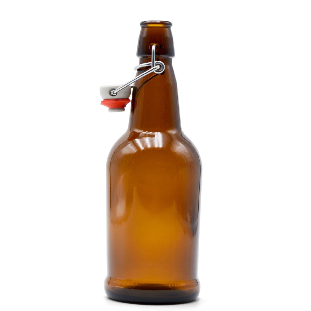 KECK'S Long Horn root beer bottle with Swing Top Caps 