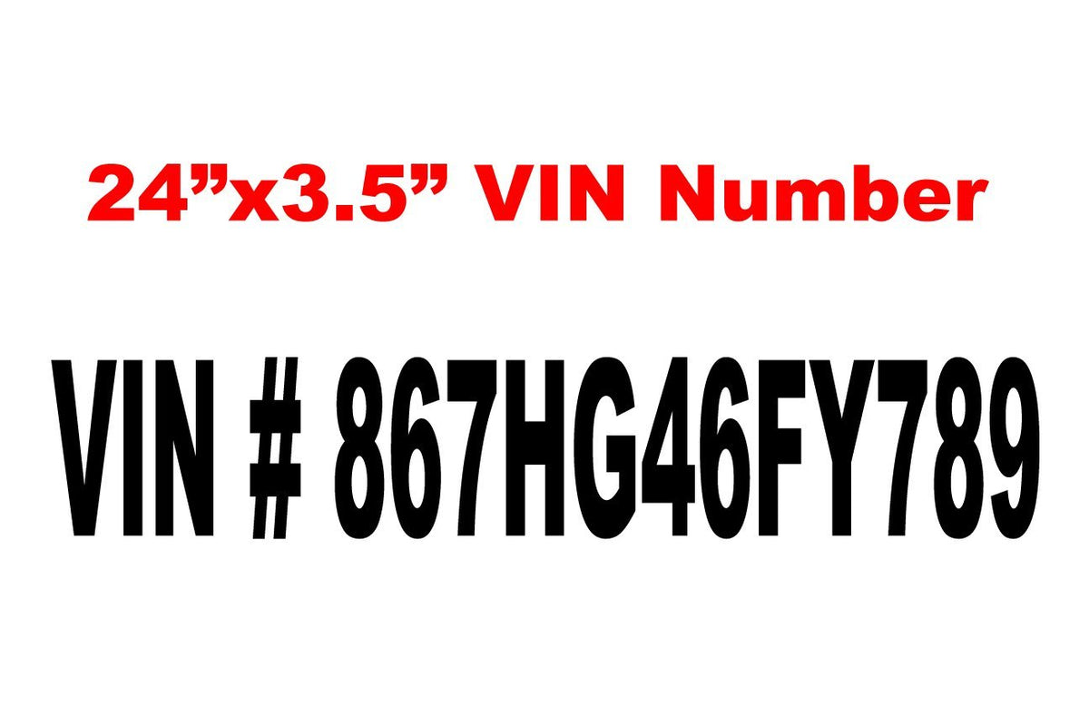 Vehicle Identification Number VIN Sticker Decal 24x3.5 ...