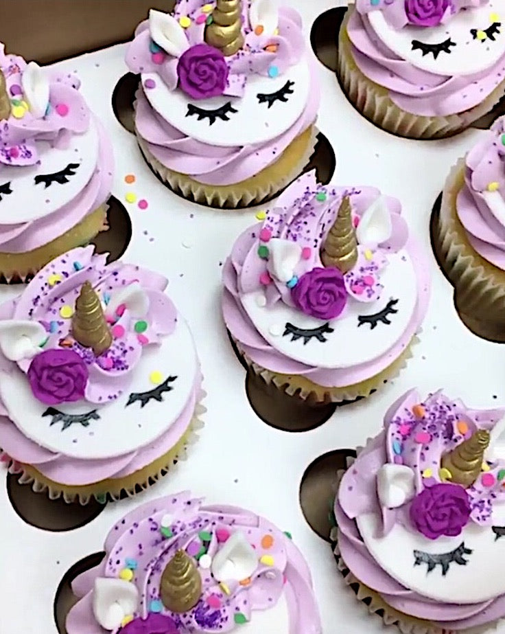 Unicorn Cupcakes (12 pack) - Artfetti Cakes