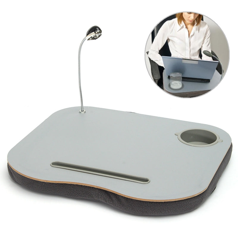 Multi Purpose Laptop Tray Lap Desk With Adjustable Led Light Cup