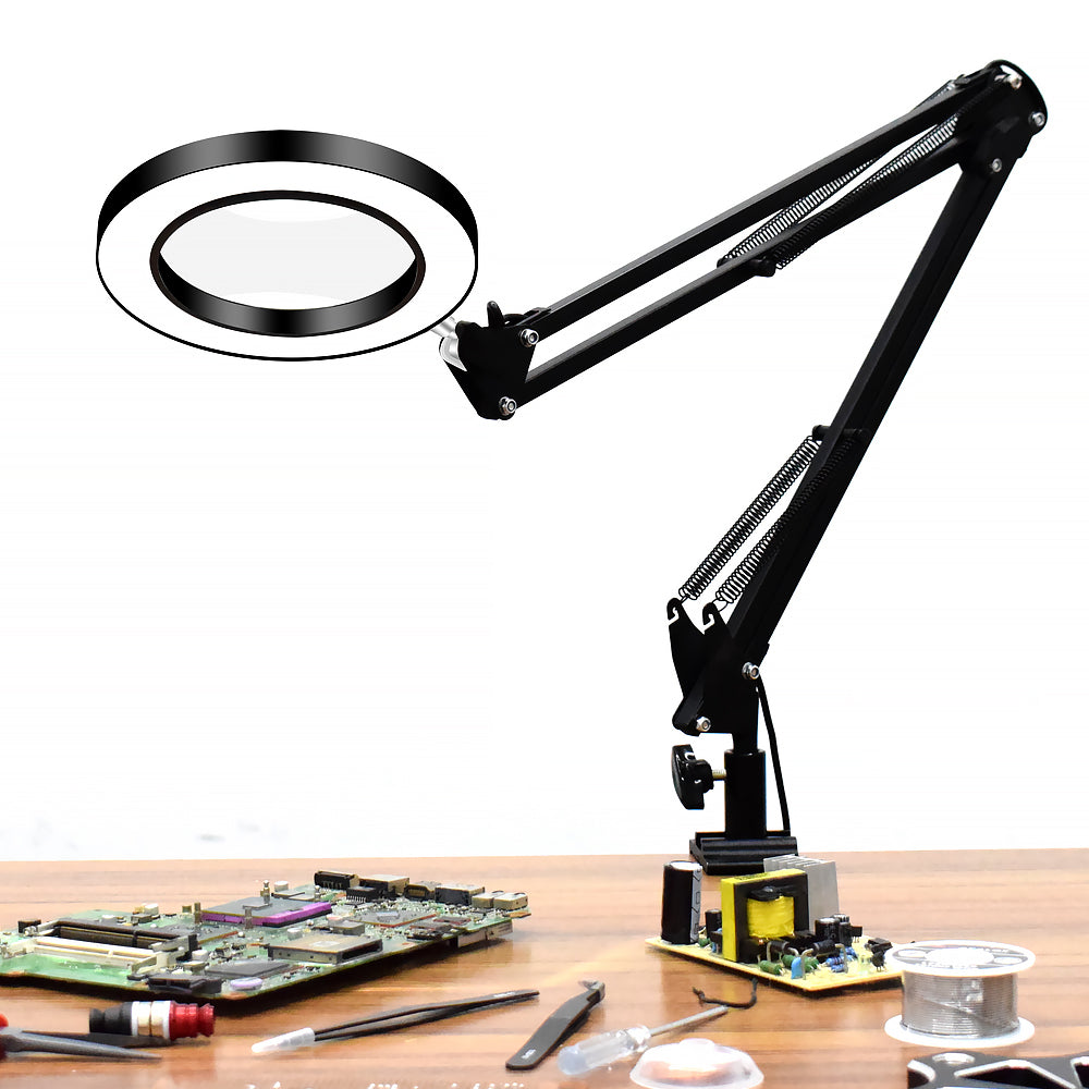 large desktop magnifying glass with light