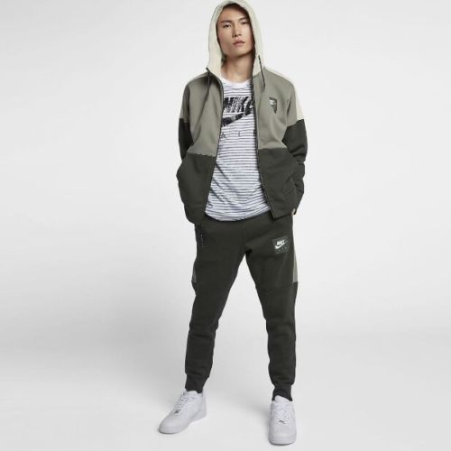 nike air tracksuit grey and green