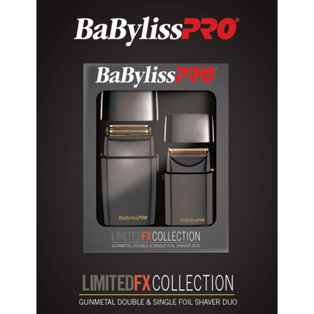 BaByliss PRO Metal Double & Single Foil Shaver Duo - Gunmetal