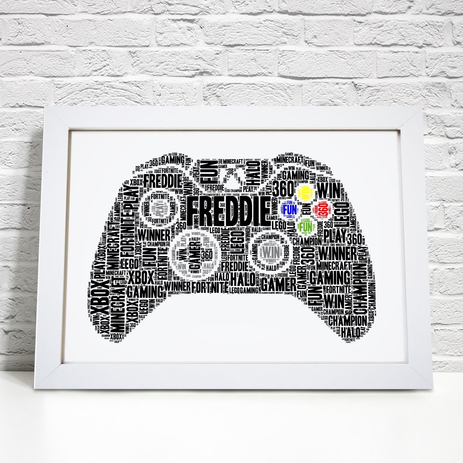Personalised Xbox Controller Gaming Word Art A4 PRINT ONLY UNFRAMED Birthday Christmas Gift For Him For Her