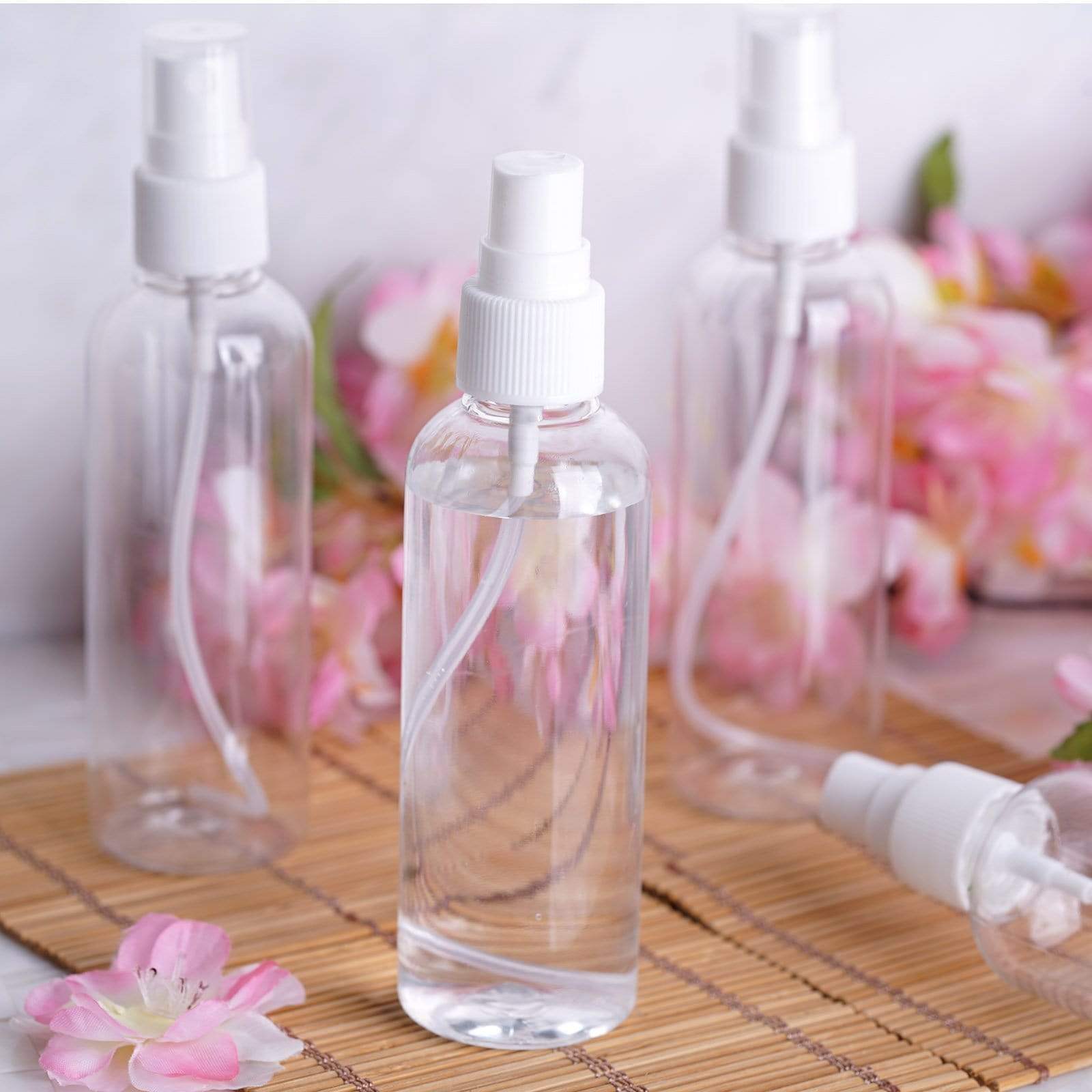 4 Clear 4 oz Empty Refillable Bottles Fine Mist Hand Sanitizer Sprays - Protective Collection
