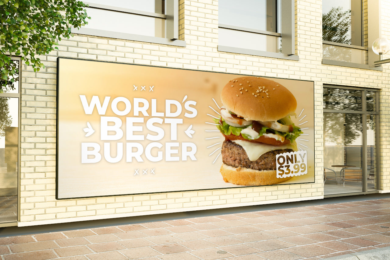 Marketing for a meat burger