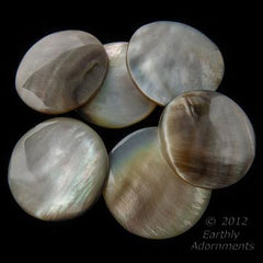 Vintage natural mother of pearl disks in a gradient of colors