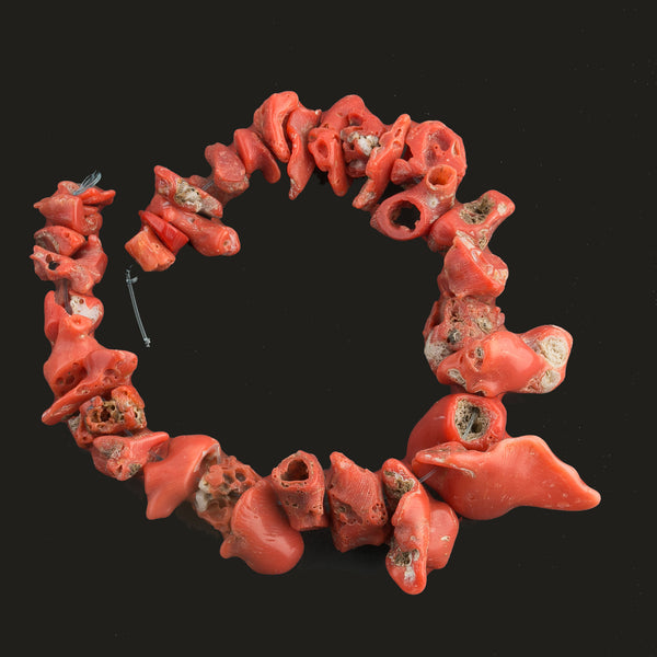 undyed red coral beads