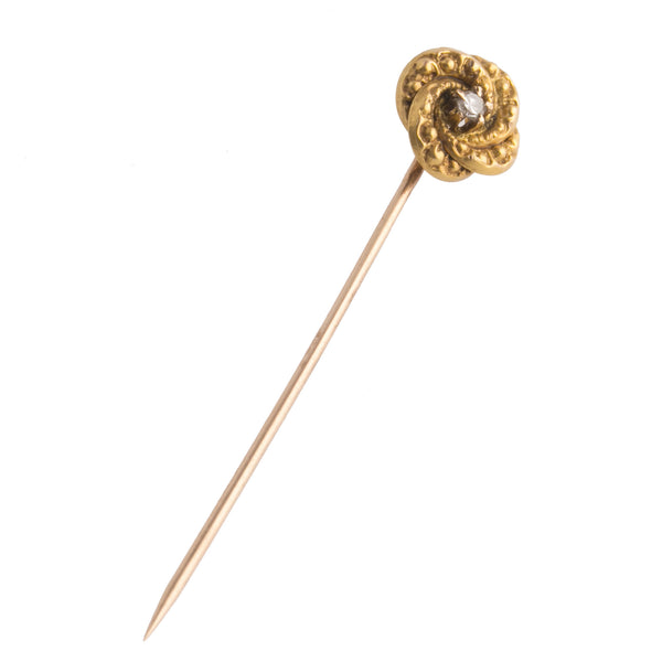 10kt gold top Antique gold stickpin tie pin. Golden Citrine gold-filled stem Victorian antique stick pin lapel pin Citrine stick pin