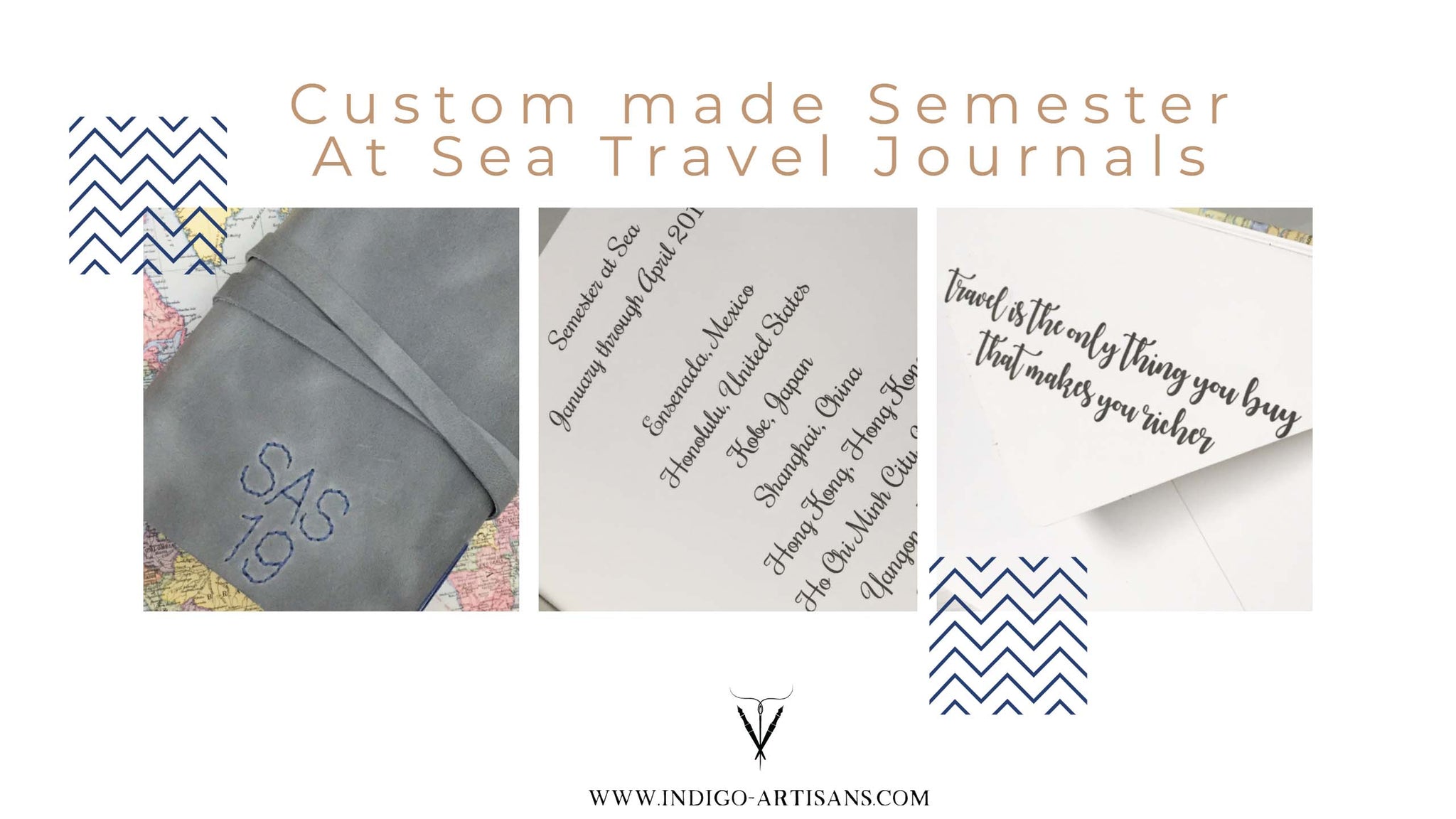 Personalized custom made semester at sea travel journals