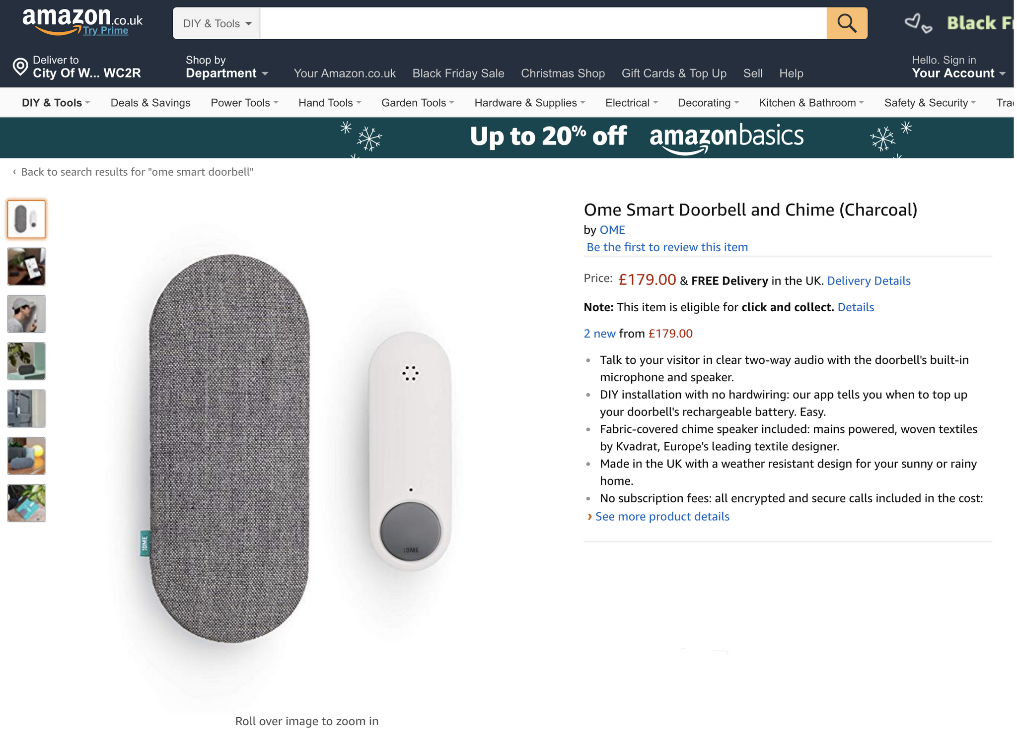 Shop Ome Smart Doorbell on Amazon.co.uk
